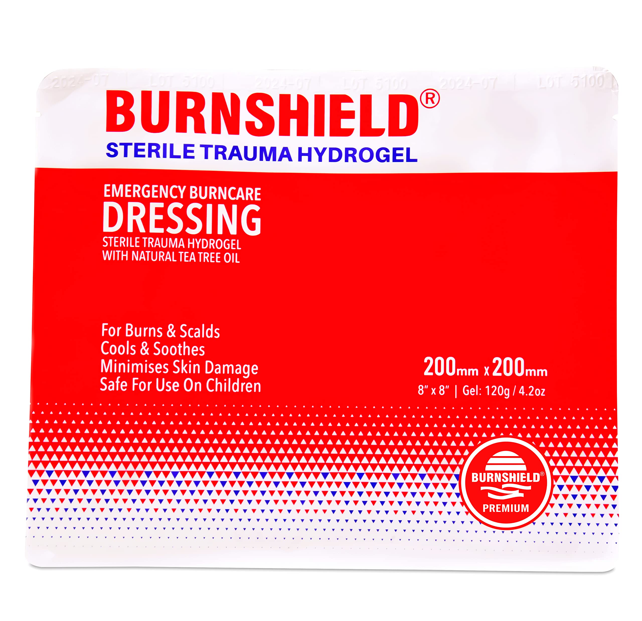 Burnshield Sterile Emergency Burn Dressing 8x8 (20cm x 20cm) Cools The Burn