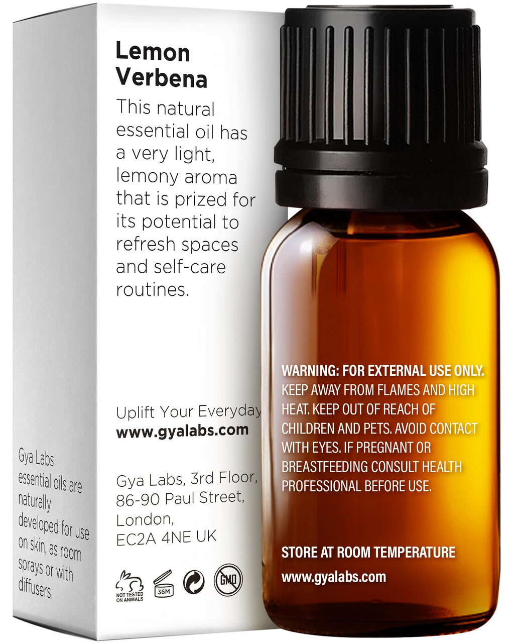 Gya Labs Lemon Verbena Essential Oil for Diffuser - 0.34 Fl Oz - 100% Pure Natural Lemon Verbena Oil for Skin, Hair, Perfume, Ba