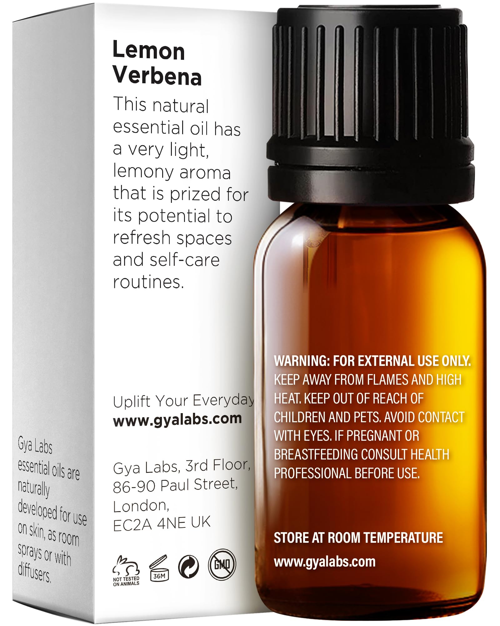 Gya Labs Lemon Verbena Essential Oil for Diffuser - 0.34 Fl Oz - 100% Pure Natural Lemon Verbena Oil for Skin, Hair, Perfume, Ba