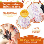 Non-Slip Organic Reusable Panty Liners for Women & Teens (Medium, 7-Pack) - High-Temp Washable Viscose Cloth Liners; Stay Fresh