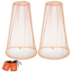 Hestya 2 Pack Mosquito Head Mesh Net Midge Insects Bugs Head Face Net Protecting for Outdoor Hiking Camping Climbing Walking(Kha
