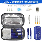HIMDUZE Insulin Cooler Travel Case TSA Approved Small Refrigerated Medicine Cooler for Travel Diabetic Travel Case Bag w/1 Reusa