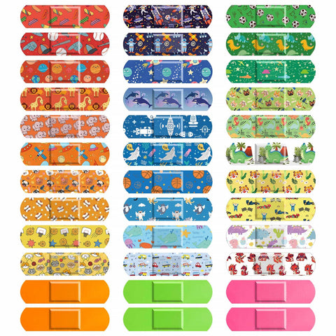 Sublaga 33 Style Kids Cartoon Bandages 300 Pcs Cute Bandages Adhesive Flexible Colorful Bandage Toddler Bandage Waterproof Prote