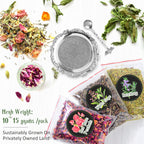 Witchcraft Supplies Kit for Spells, 56 PCS Witch Box Include Dried Herb Crystal Candles Amethyst Cluster Parchment, Wiccan Suppl