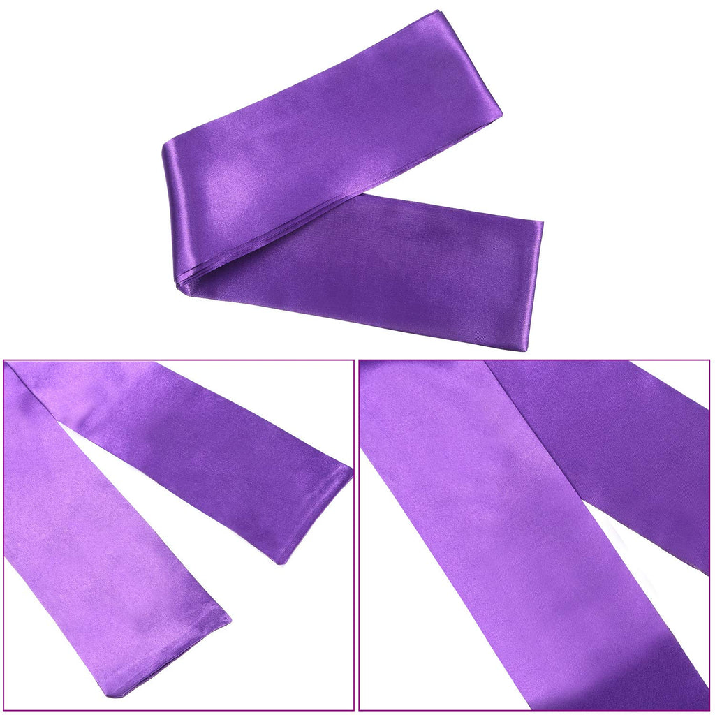 Hestya 2 Pack Sleeping Mask Satin Eye Mask (Black and Purple) Blindfold, 150 cm