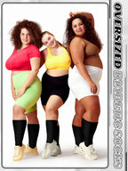 Bunnycool 4 Pairs Extra Wide Socks Swollen 30 Lymphedema Bariatric Socks Non Binding Loose Fit(10-13,Black Color)