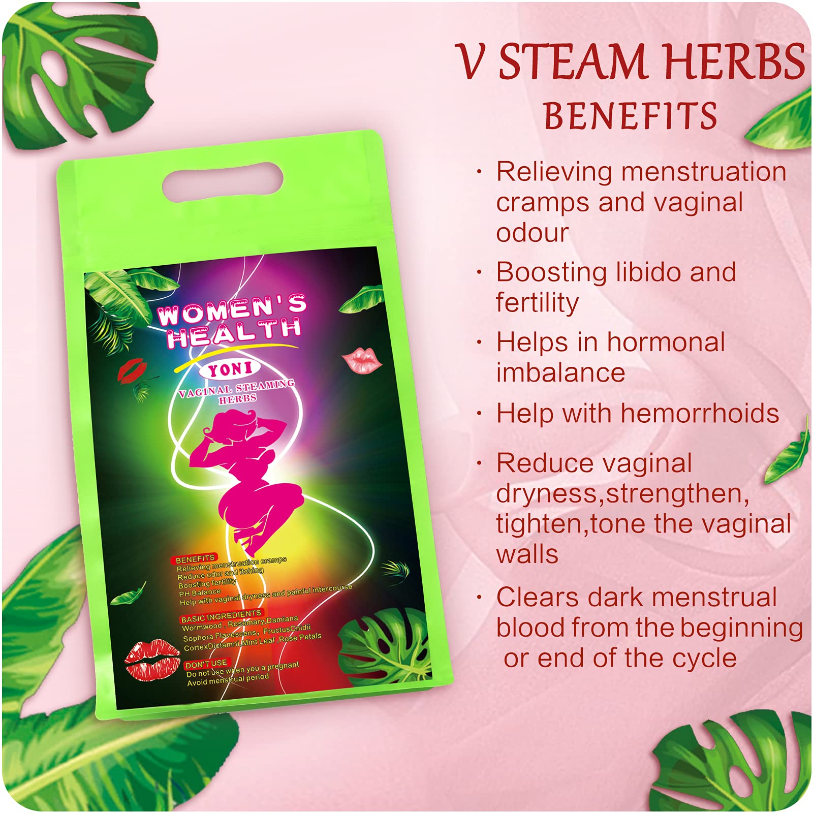 Yoni Steam Herbs for Cleansing(20 Bags), Yoni herbs for Steaming,100% Organic Herbal Blend V Steaming Herbs for Women Cleansing