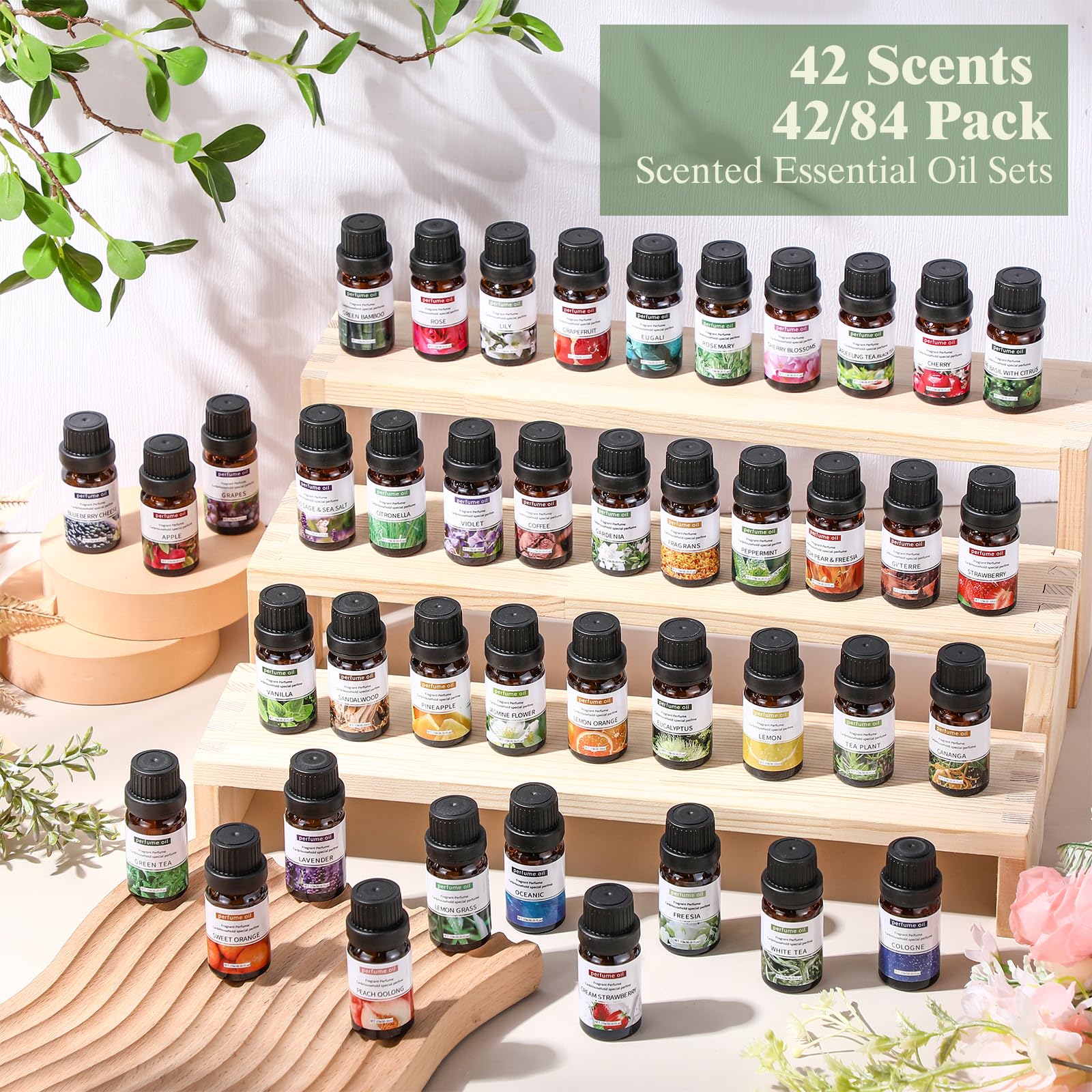 Dansib 84 Pcs Essential Oil Set for Diffuser 10ml Each Fragrance Oil for Candle Making, Soap Making, Aromatherapy, Humidifiers (