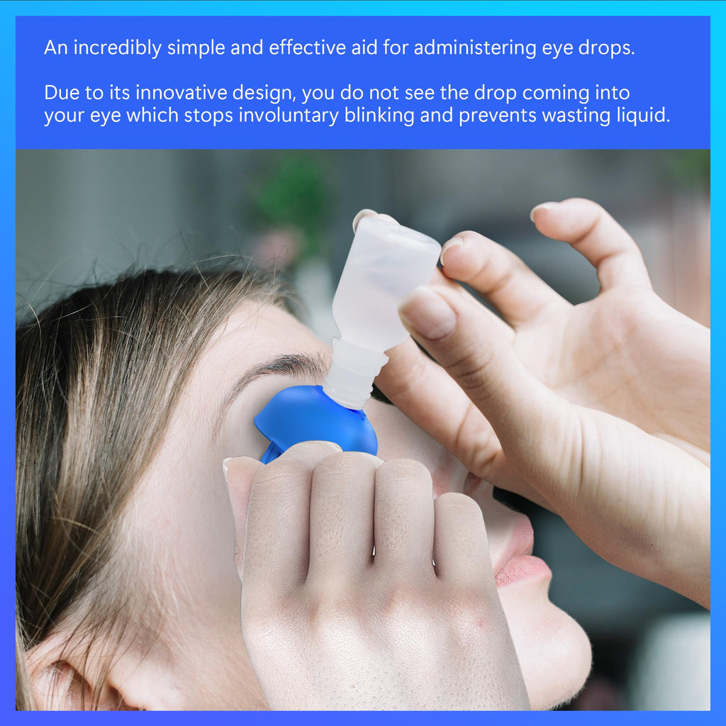 EziDrops Eye Drop Dispenser for Elderly - Suitable for All Ages - Easy-to-Use Eye Dropper Dispenser for Wide/Flat Head Bottles -