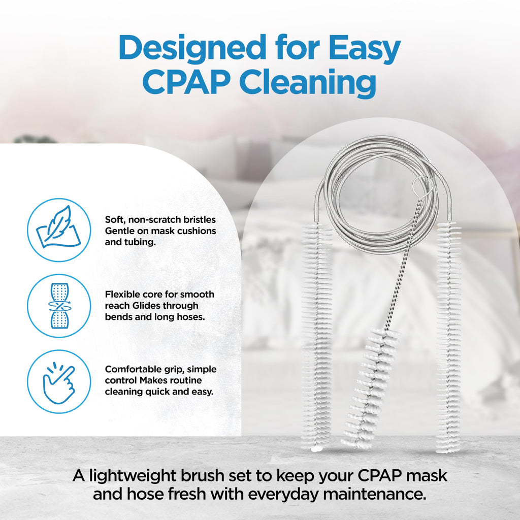 resplabs CPAP Hose Cleaning Brush 8 in 1 CPAP Cleaner for 22mm, 15mm CPAP Tubing, Mask, Cushions, Humidifiers & Water Chambers