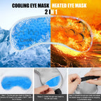 Cavoilu Sleep Mask w/ Cooling Gel Eye Mask, Silk Eye Mask for Sleeping, Hot & Cold Eye Masks, Blindfold Eye Cover Sleeping Mask
