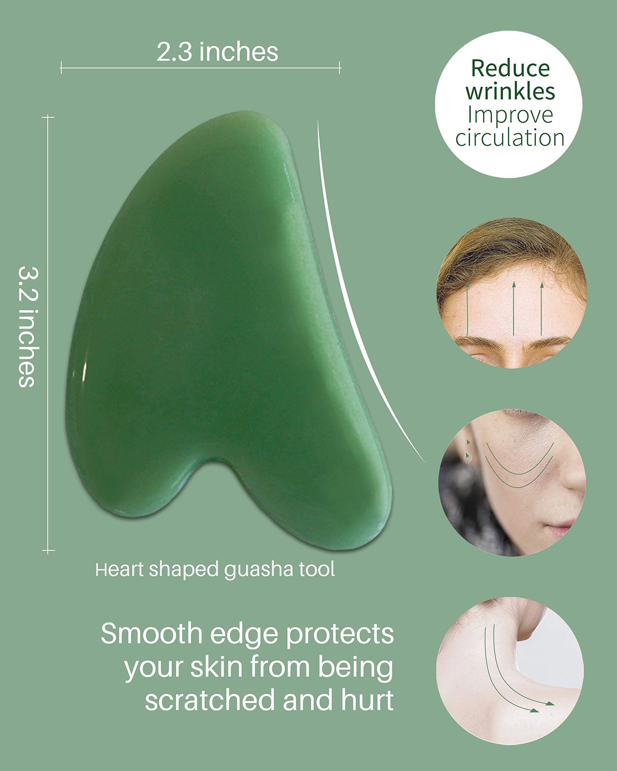 MoHern Gua Sha Massage Tools, 4 Pcs Gua Sha Tools of Multi-Shapes, Guasha Scraping Massage Tools for Face and Body