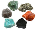 Crystals for Workplace Manifestation, Set of 6 Green Aventurine, Smoky Quartz, Shungite, Carnelian, Pyrite and Amazonite Healing