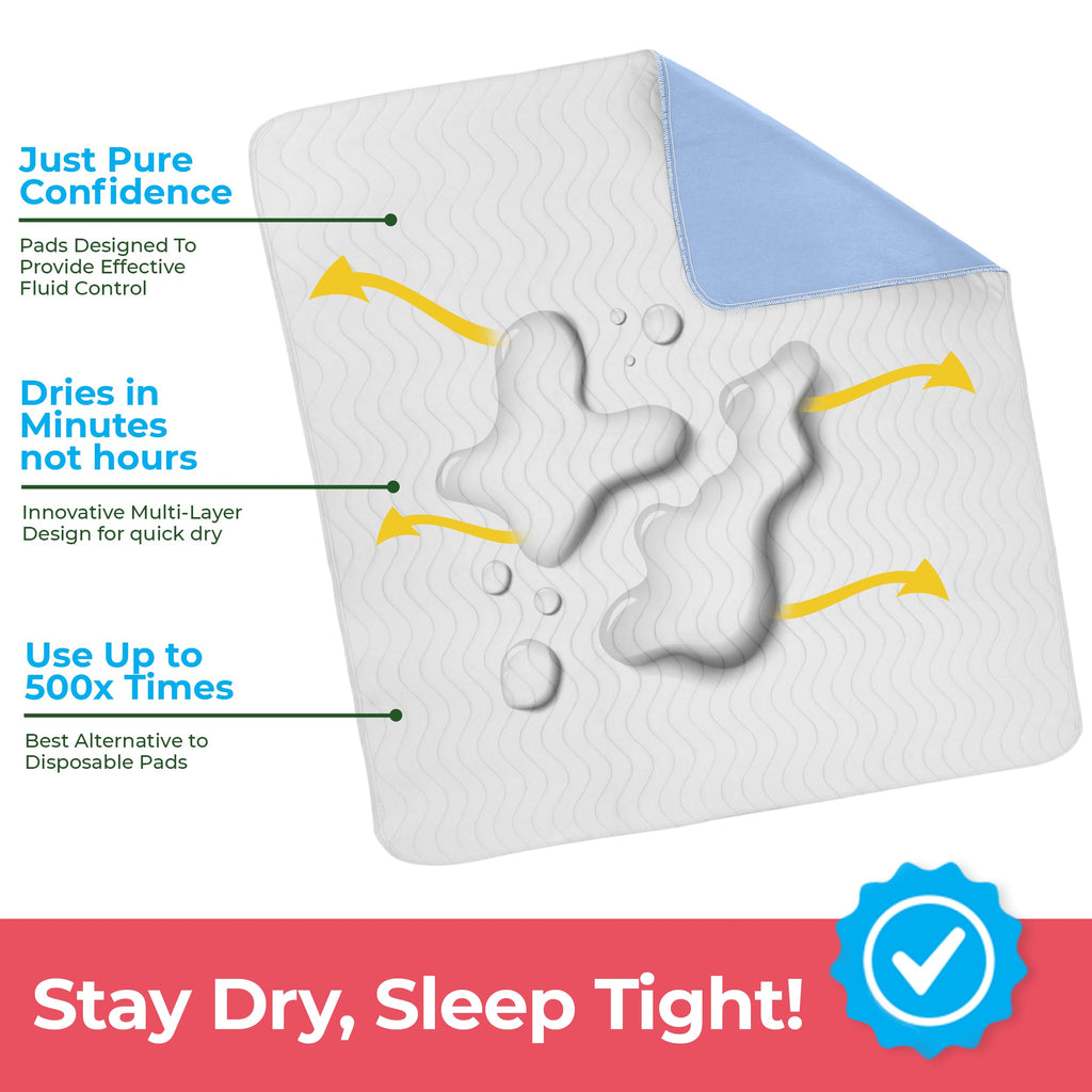 Utopia Bedding Changing Pad Liners, Waterproof Bed Pads Washable 34x52 Inch - Bed Wetting Pads for Kids, Waterproof Pads for Bab