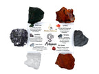 Crystals for Menopause, Set of 6 Blood Stone, Lepidolite, Carnelian, Hematite, Red Jasper and Clear Quartz Healing Crystals and