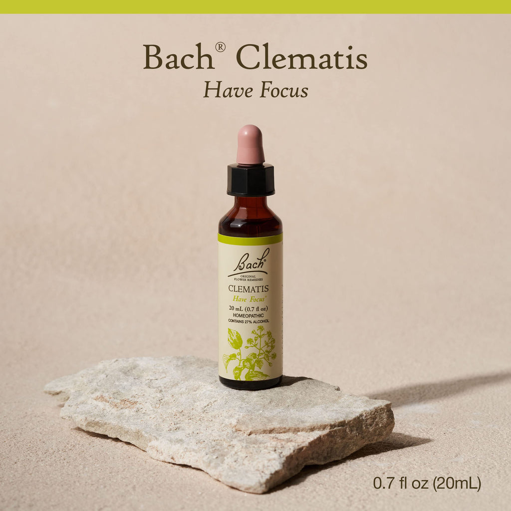 Bach Original Flower Remedies, Clematis for Focus and Concentration, Natural Homeopathic Flower Essence, Holistic Wellness and S