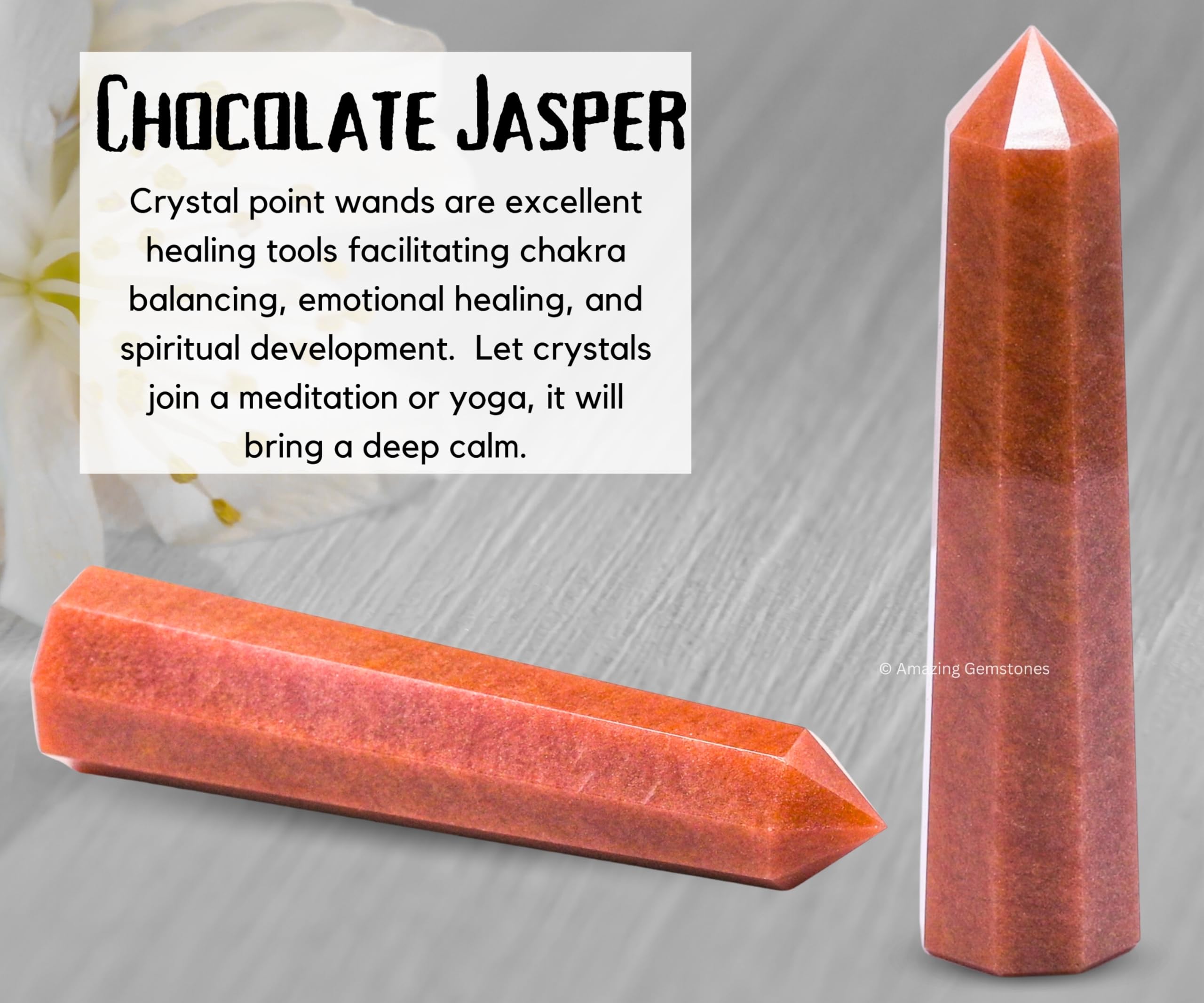 Chocolate Jasper Crystal Towers ~ Natural Healing Crystal Point Obelisk for Reiki Healing and Crystal Grid (3'' to 4'' INCH)