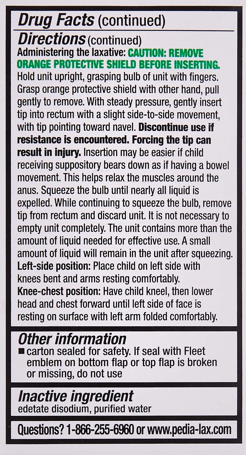 Fleet Childrens Pedia-Lax Liquid Glycerin Suppositories -- 6 Suppositories