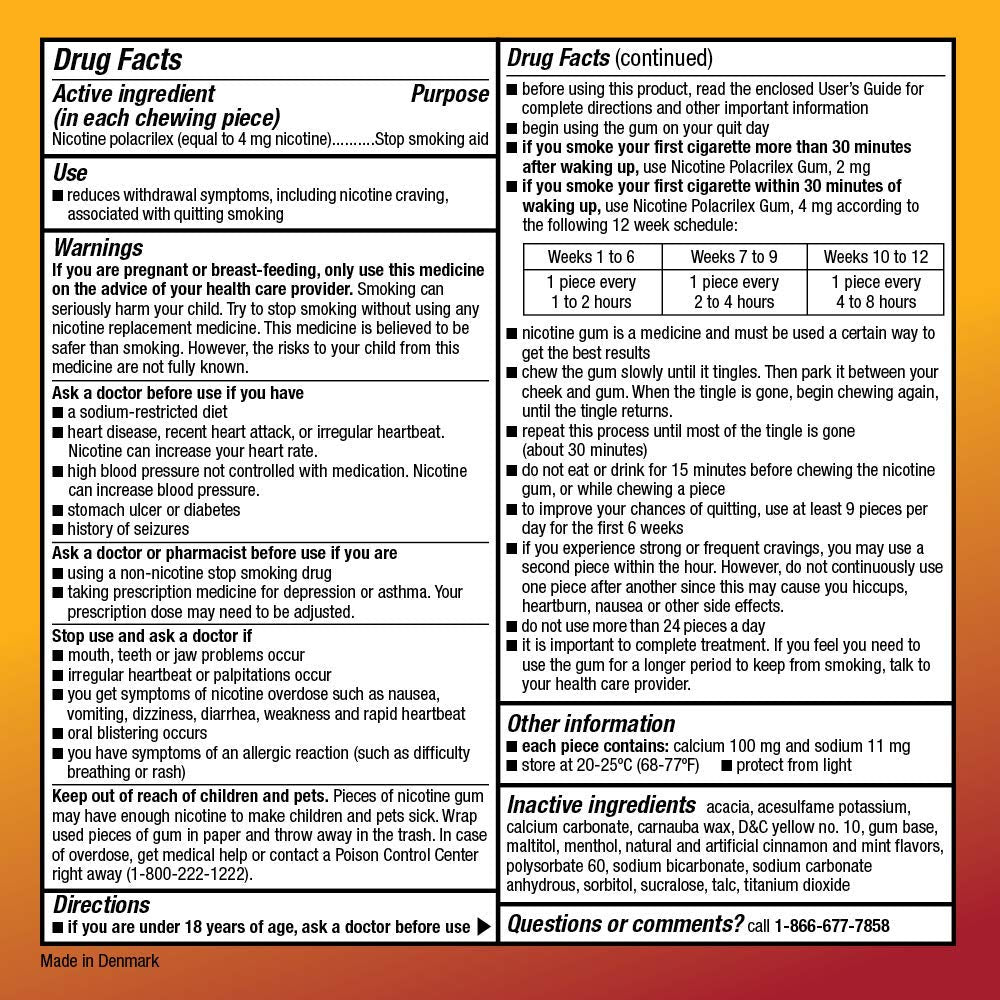 Amazon Basic Care Nicotine Polacrilex Coated Gum 4 mg (nicotine), Cinnamon Flavor, Stop Smoking Aid, 160 Count