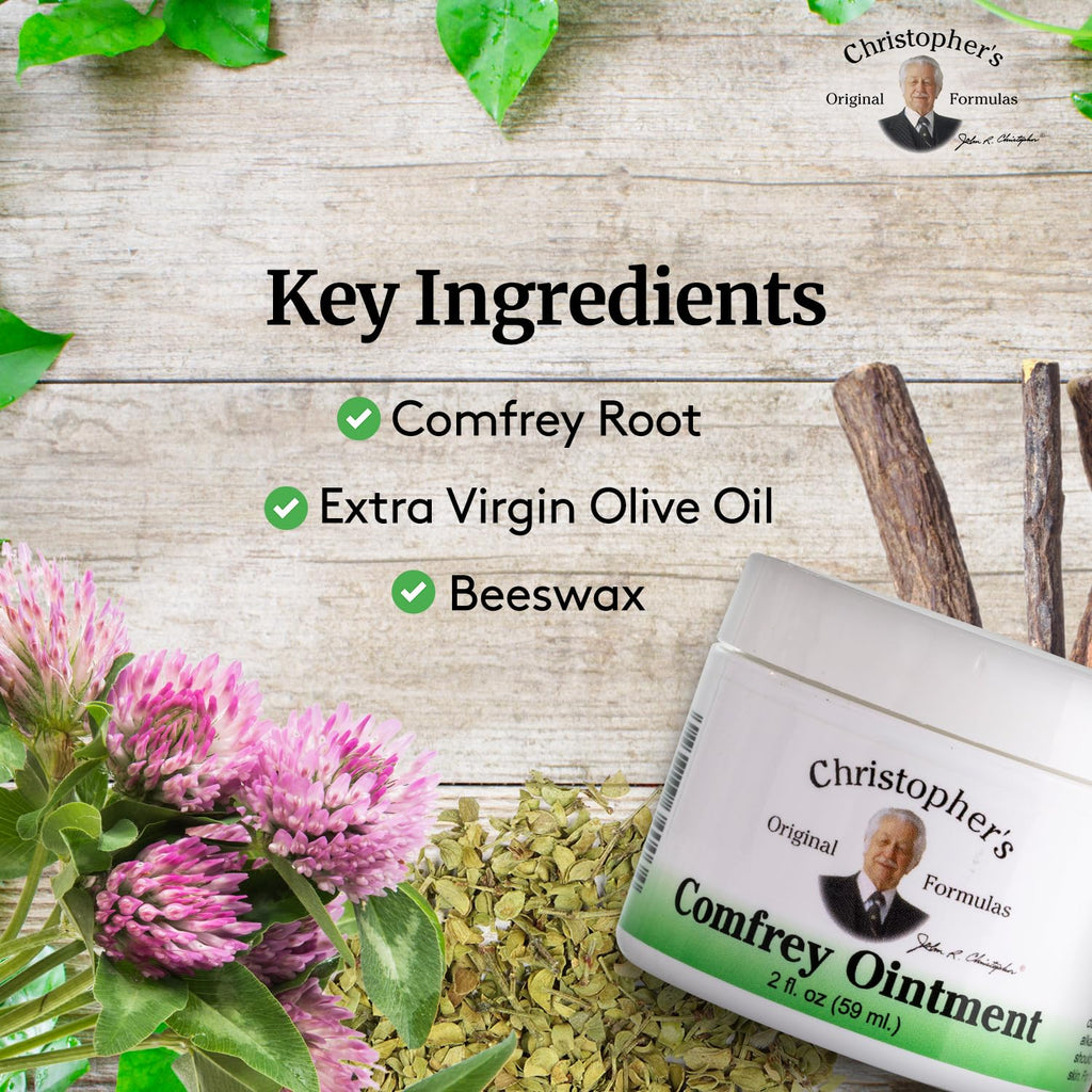 Christophers Original Formulas Comfrey Ointment, 2 Ounce - Herbal Ointment with Organic Comfrey Leaf in a Natural Beeswax and O