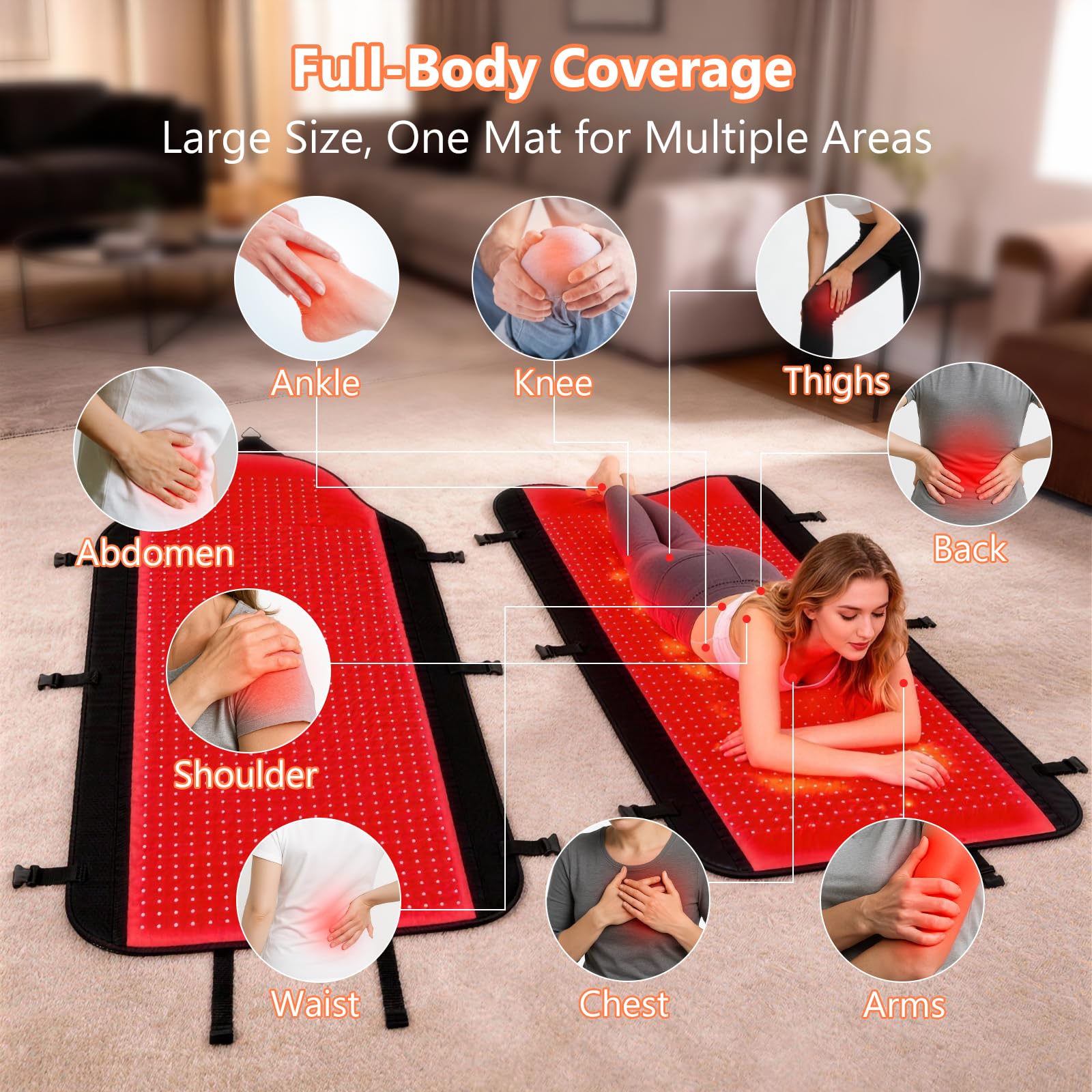 HomeCare 2026 Red Light Therapy for Body, 74.8    35 Full Body Red Light Therapy Mat with 2704 LEDs, 660nm & 850nm Dual Waveleng