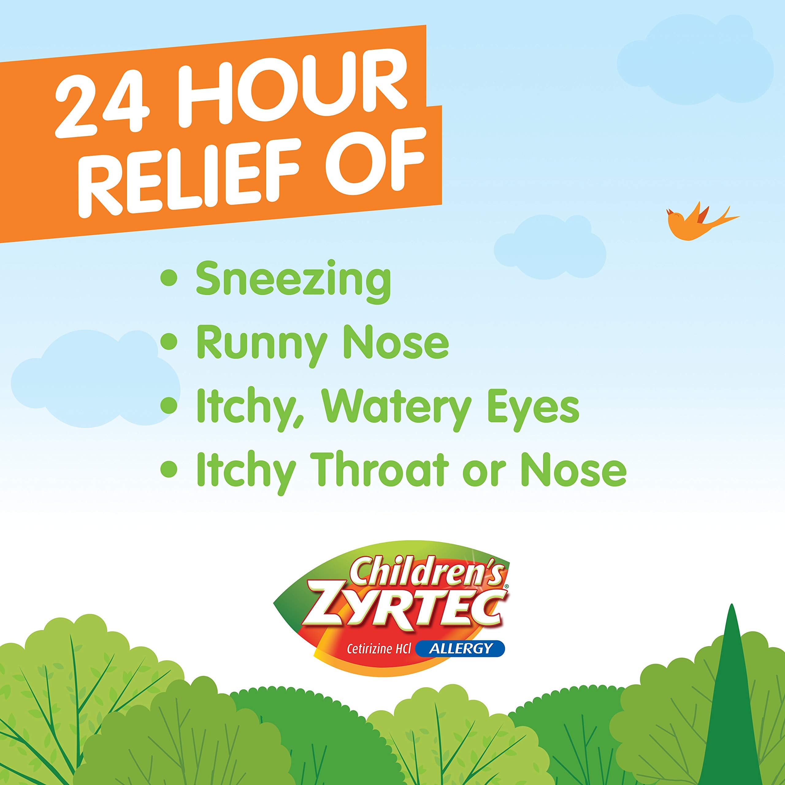 Zyrtec Childrens Allergy Syrup, Dye-Free, Sugar-Free Grape, 4 Ounce