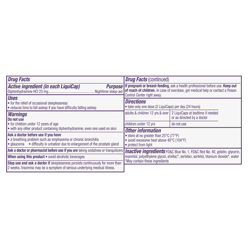 ZzzQuil, Nighttime Sleep Aid LiquiCaps, 25 mg Diphenhydramine HCl, No.1 Sleep-Aid Brand, Non-Habit Forming, Fall Asleep Fast, 48