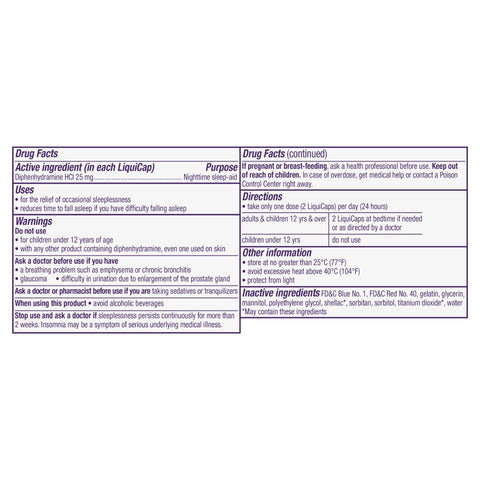 ZzzQuil, Nighttime Sleep Aid LiquiCaps, 25 mg Diphenhydramine HCl, No.1 Sleep-Aid Brand, Non-Habit Forming, Fall Asleep Fast, 48