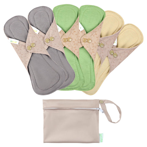 wegreeco 6 Pcs Reusable Menstrual Pads, Ultra Absorbent Cloth Pads for Heavy Flow, Sanitary Pads for Teens, Women, Nonslip, Inne