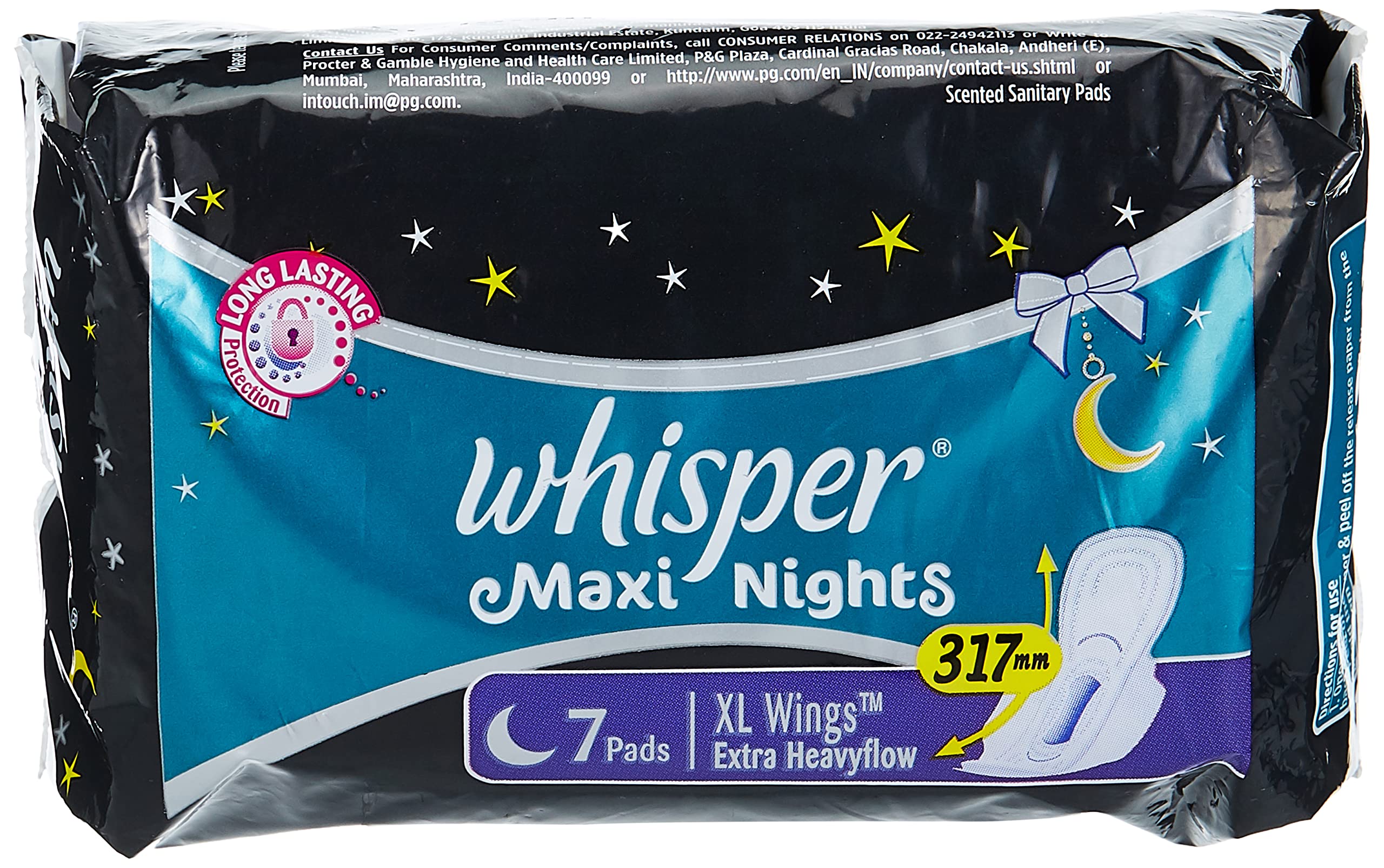 Whisper Maxi Nights 7 Pads -XL Wings Extra Heavyflow - 317mm