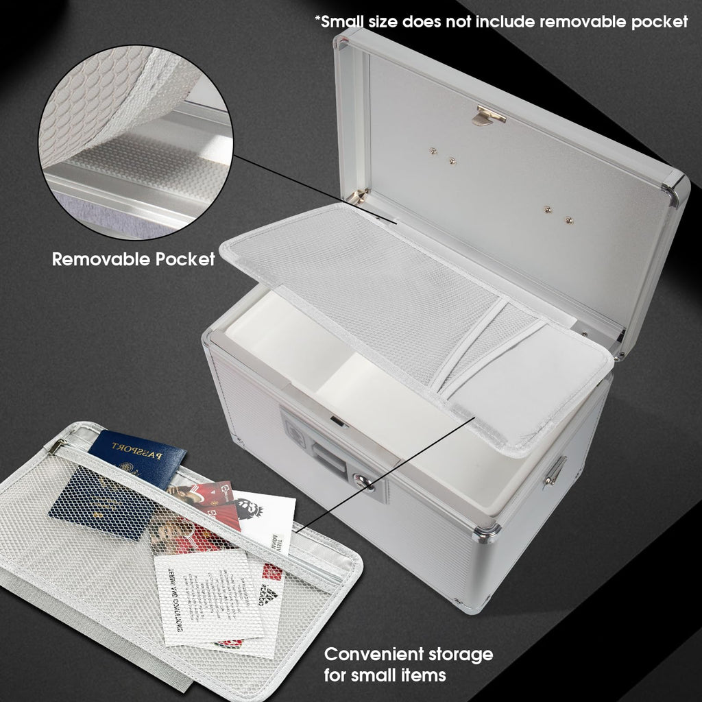 ZORVIDSON Medicine Lock Box, First Aid Kit Medication Storage Box with Lock, Layered Aluminum Frame Daily Medicine Cabinet Famil