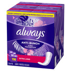 Always Anti-Bunch Xtra Protection Daily Liners, Extra Long Length, Unscented, 116 Count