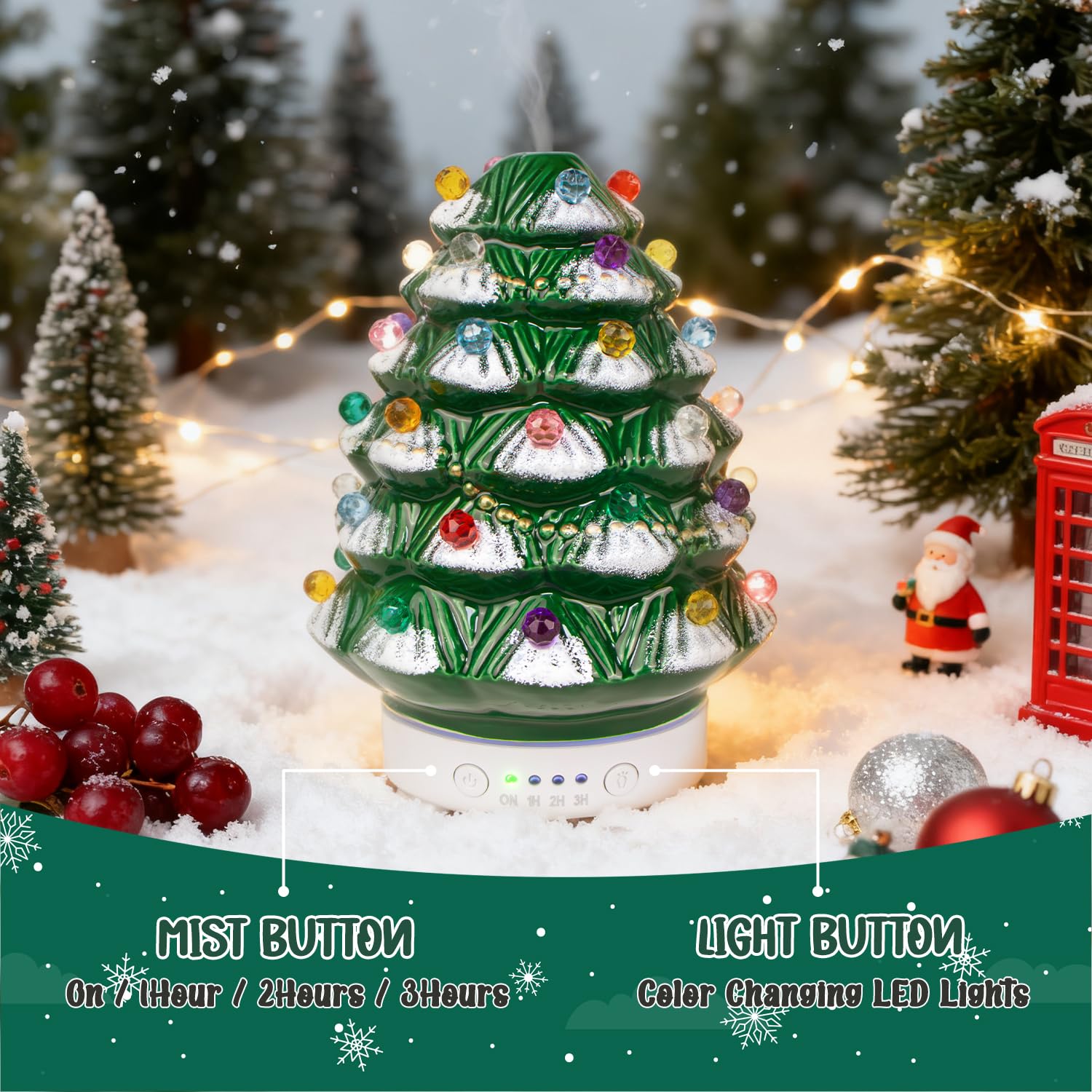 ARVIDSSON Christmas Essential Oil Diffuser, Festive Aromatherpay Diffuser for Essential Oils, Ceramic Ultrasonic Oil Diffusers f
