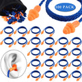 100 Pairs Corded Ear Plugs Silicone Noise Reducing Blocking Cancelling Soft Reusable Rubber Hearing Protection Earplugs for Slee