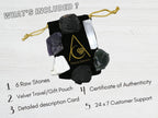 Crystals for House Protection Manifestation, Set of 6 Amethyst, Scolecite, Shungite, Black Tourmaline, Selenite and Moss Agate H