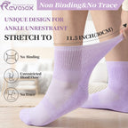 Revosoxs Diabetic Socks for Women Men,5 Pairs Bamboo Viscose Non Binding Diabetic Ankle Wide Seamless Socks 6-9 9-12(Black-Large