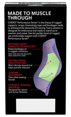 CURAD Performance Series IRONMAN Antibacterial Bandages, Extreme Hold Adhesive Technology, Extra Large Flexible Fabric Bandages