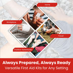 M2 BASICS 10-Pack Mini First Aid Kit Bundle (500 PCS Total, 50 PCS/Kit) | Travel, Car, Camping, Home, Business, Emergency, Chari