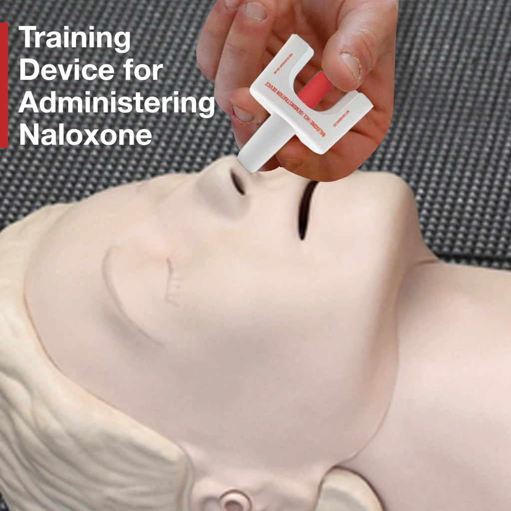 Training Device for Naloxone Nasal Spray | for Use in First Aid Training for Opioid Overdose | Reusable | Includes Two Nasal Spr