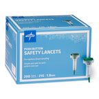 Medline Safety Lancets, Push-Button Activation, 21G x 1.8 mm, 200 Count (Pack of 18)
