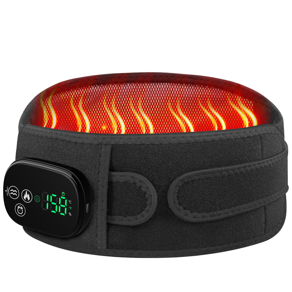 VIYACHY Heating Pad with Massager for Back Comfort, Cordless Lower Back Massager with 6 Heat Levels, Portable Vibrating Heated B