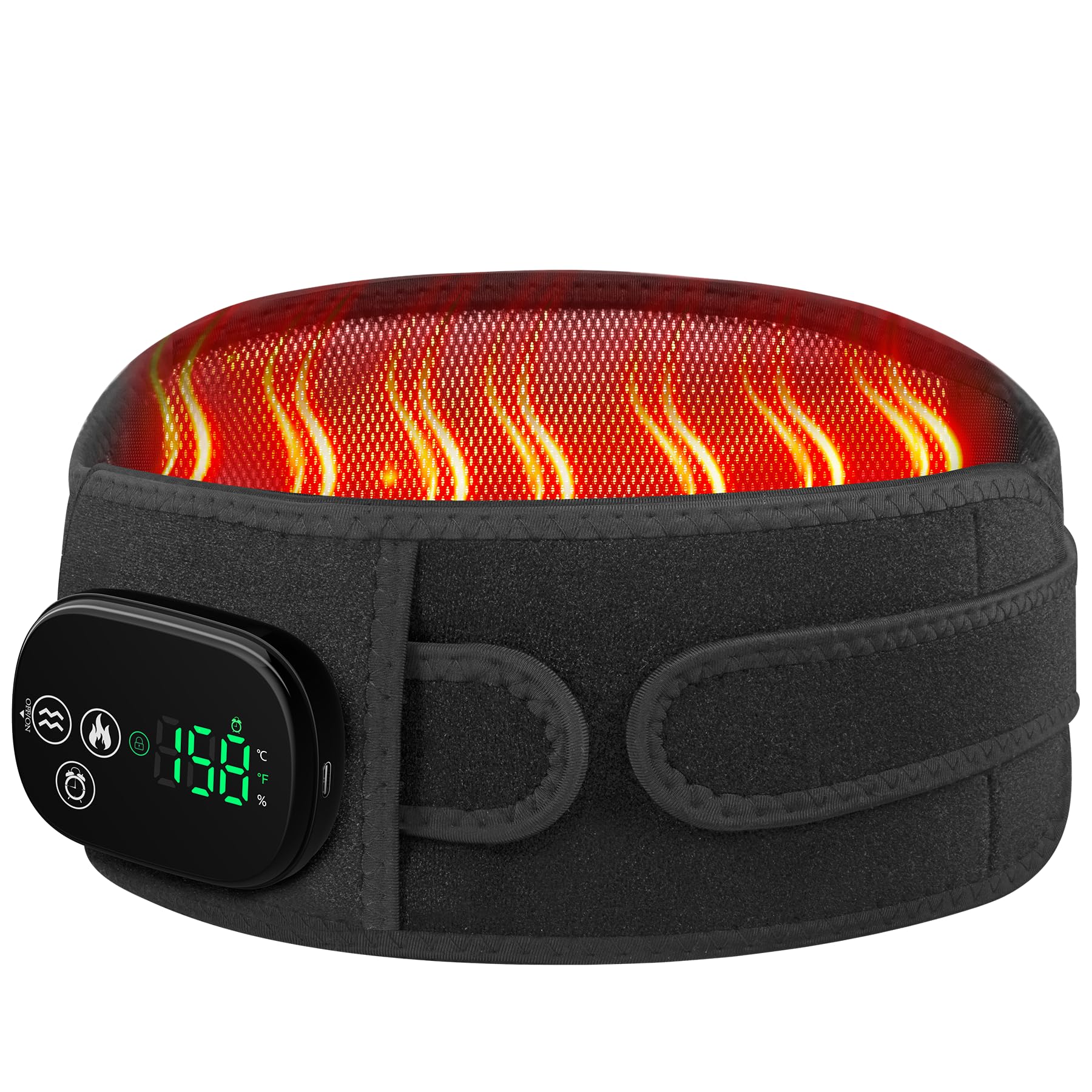 VIYACHY Heating Pad with Massager for Back Comfort, Cordless Lower Back Massager with 6 Heat Levels, Portable Vibrating Heated B