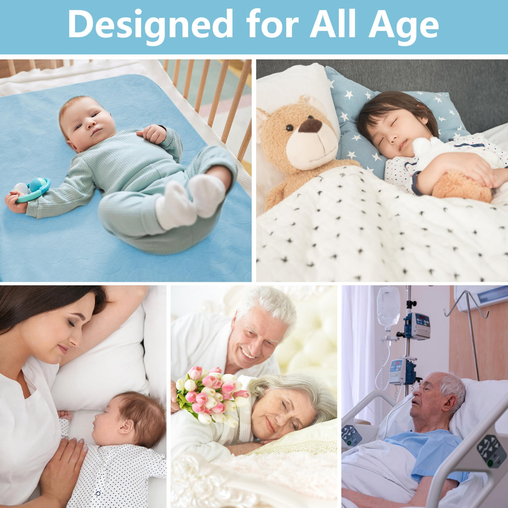 DAHAPYBOO Washable Underpads, 36x72 4 Pack Incontinence Bed Pads, Heavy Absorbency Reusable for Elderly, Kids, Adults and Pets,