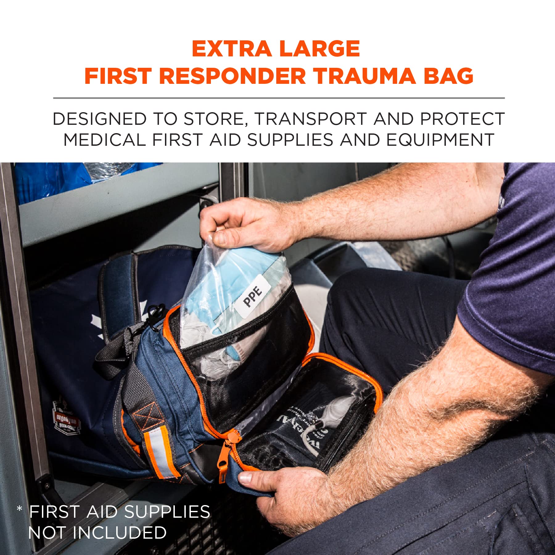 Ergodyne Arsenal 5216 First Responder Medical Trauma Supply Jump Bag for EMS, Police, Firefighters , Blue