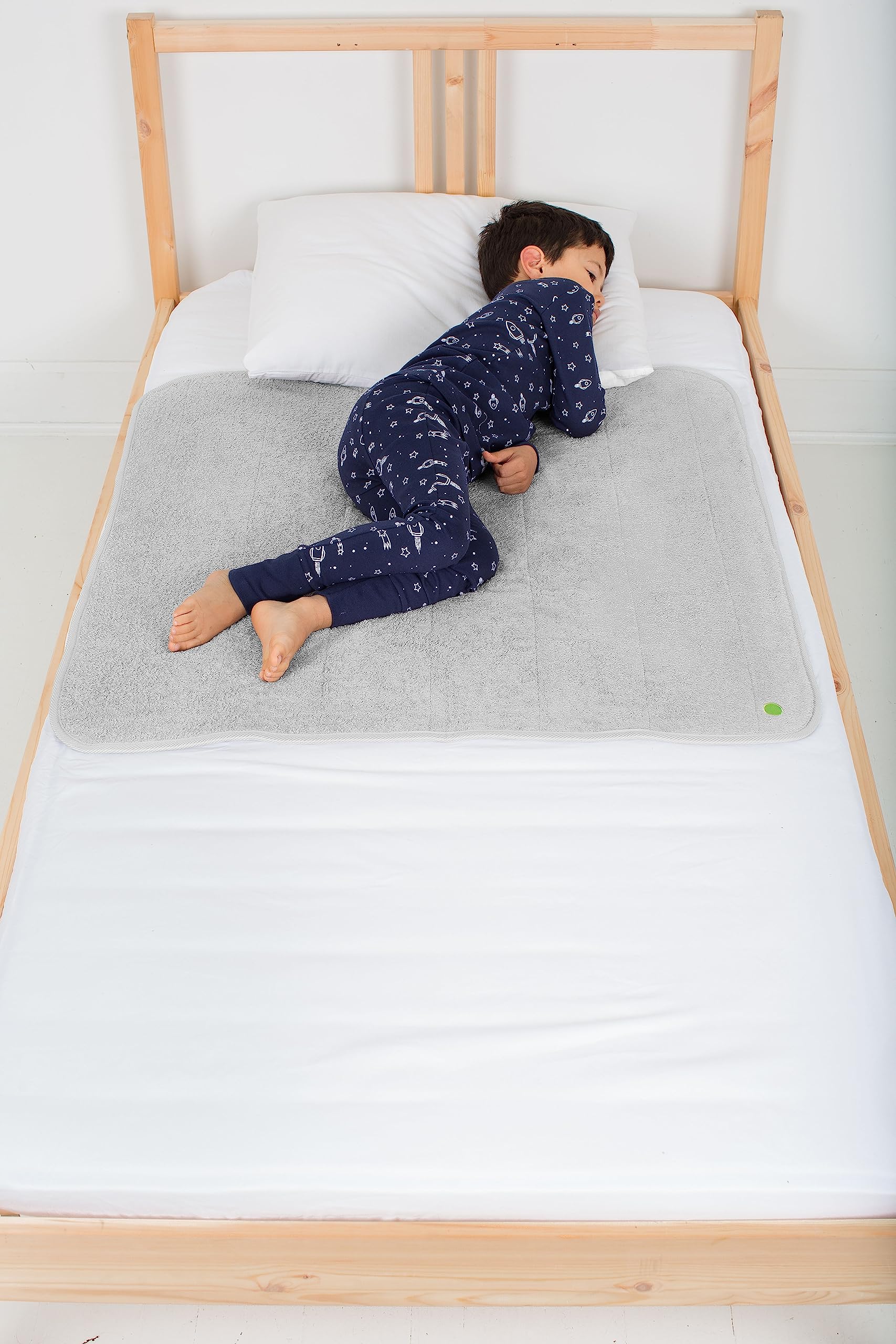 PeapodMats Waterproof Bed Mat - 3 x 3 Light Gray Mattress Protector & Pee Pad for Kids & Adults - Bedwetting & Incontinence Reus
