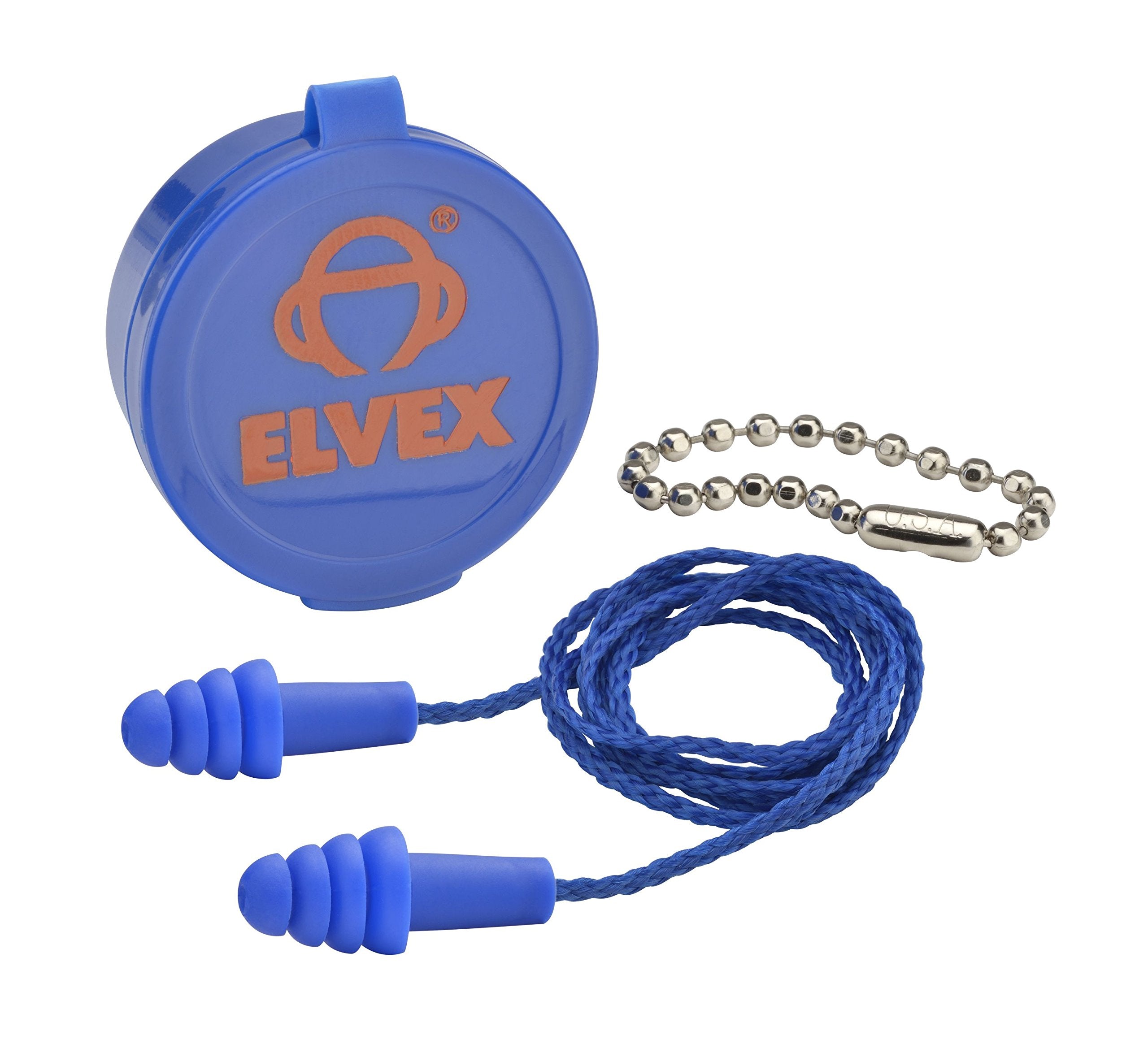 Elvex Delta Plus EP-412 - Quattro Corded Ear Plug w/case & Chain