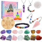 Crystals and Healing Stones, Christmas Gifts Healing Crystals Set, Natural Crystal for Beginners for Anxiety Relief, Meditation,