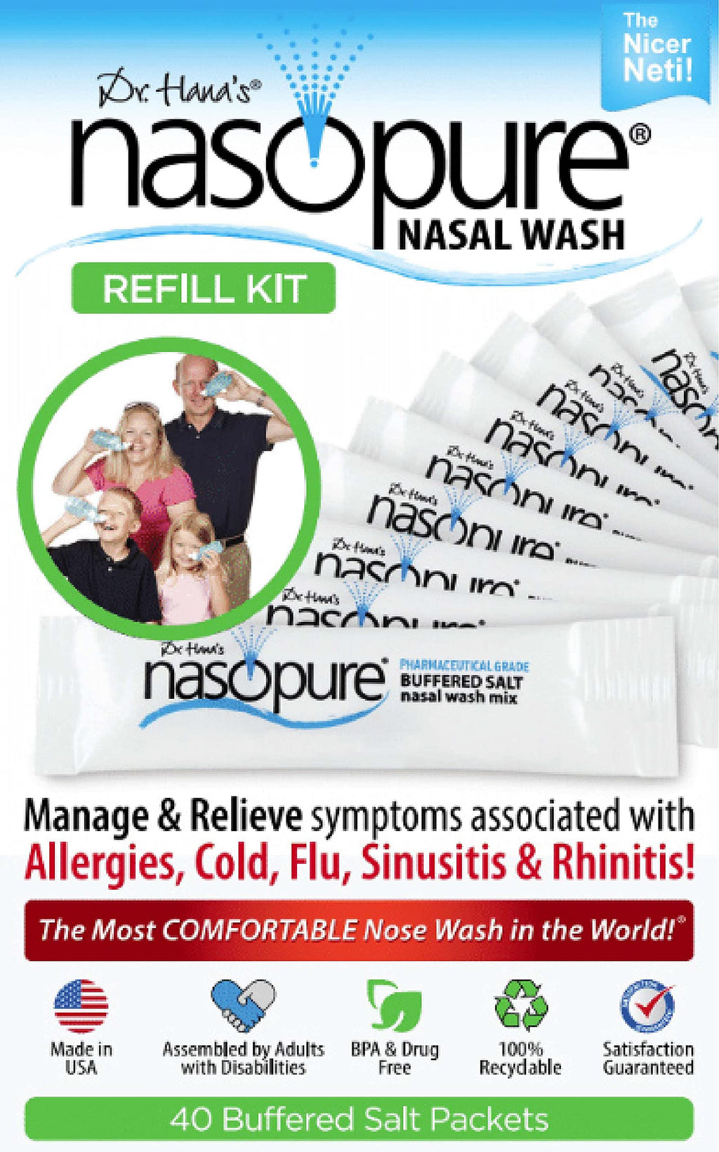 Nasopure Refill Kit - 40 buffered salt packets