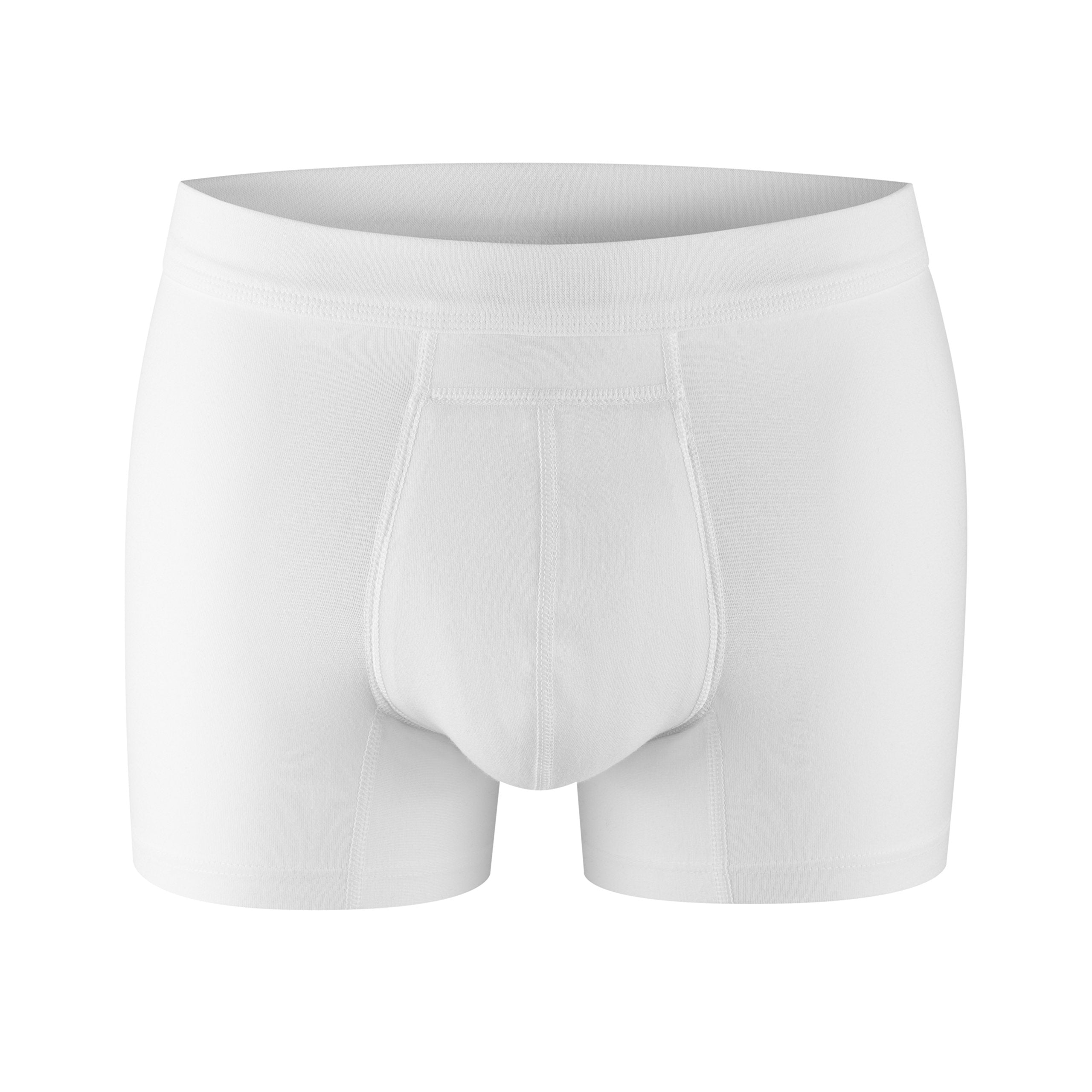 PROTECHDRY Washable & Reusable Urinary Incontinence Cotton Boxer Brief Underwear for Men, White Small