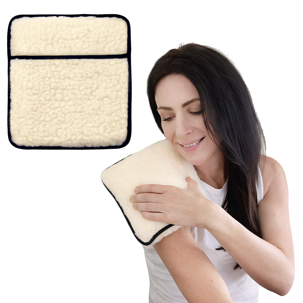 Hotties Microhottie Microwave Hot Water Bottle -lambswool Fleece - Cream